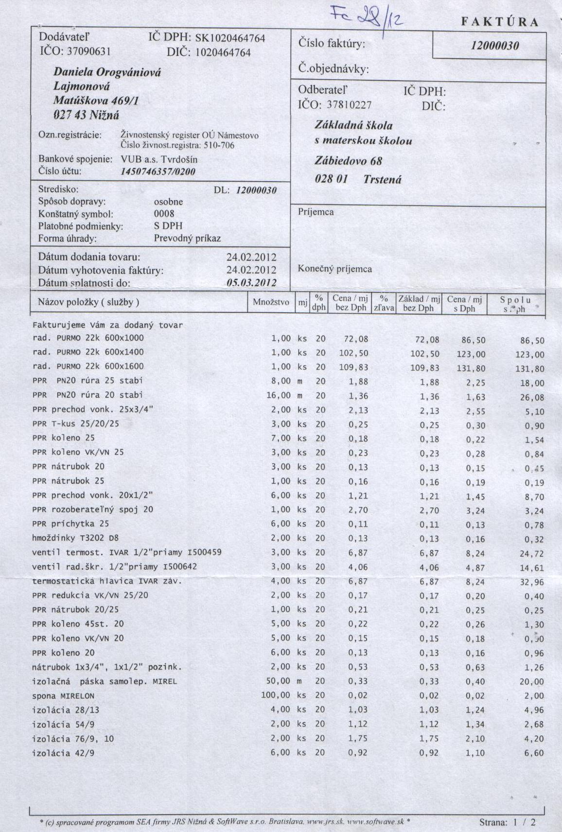Fa č.28a údržba -kúrenie
