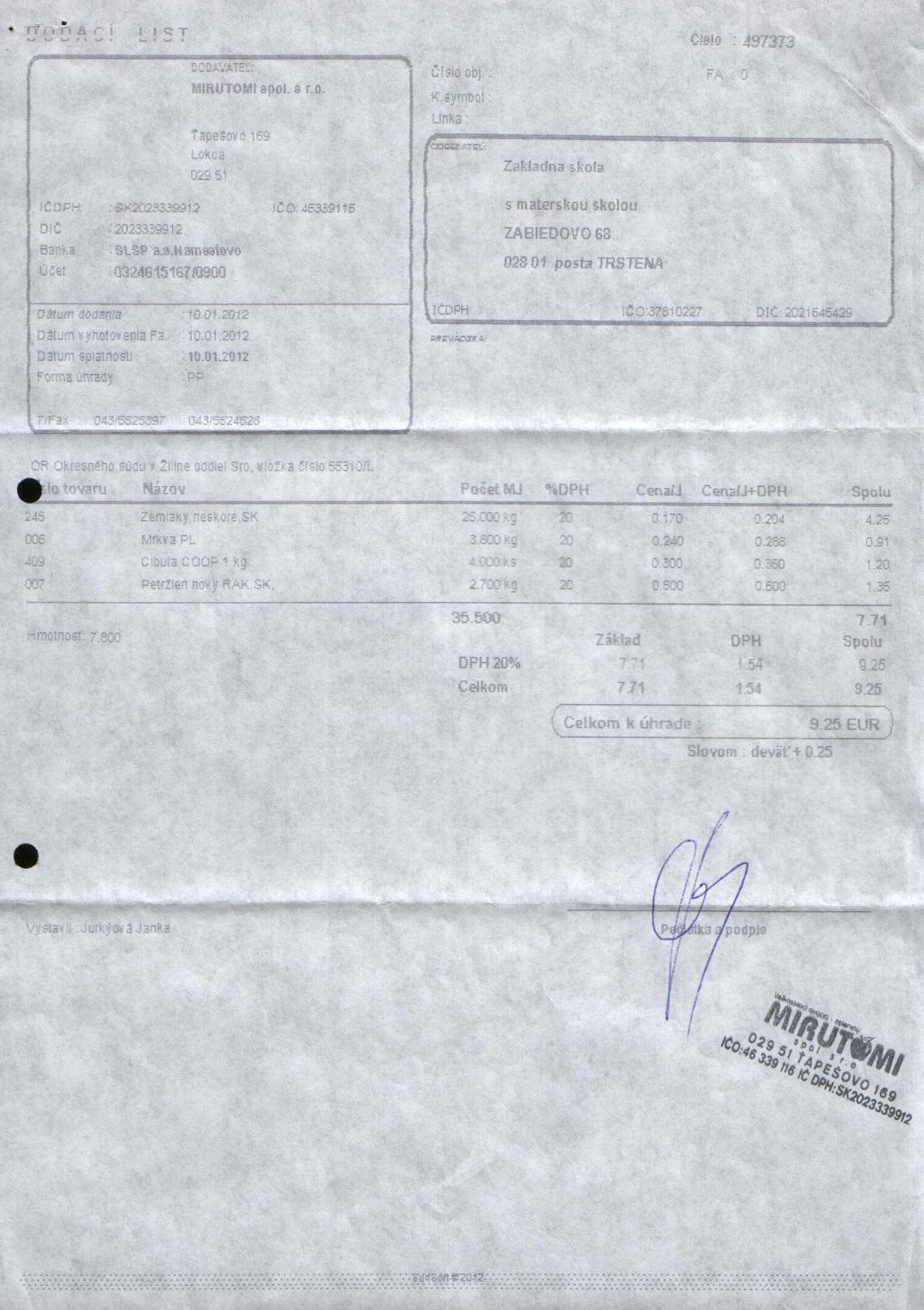 J-Fa č.8b-ovocie a zelenina
