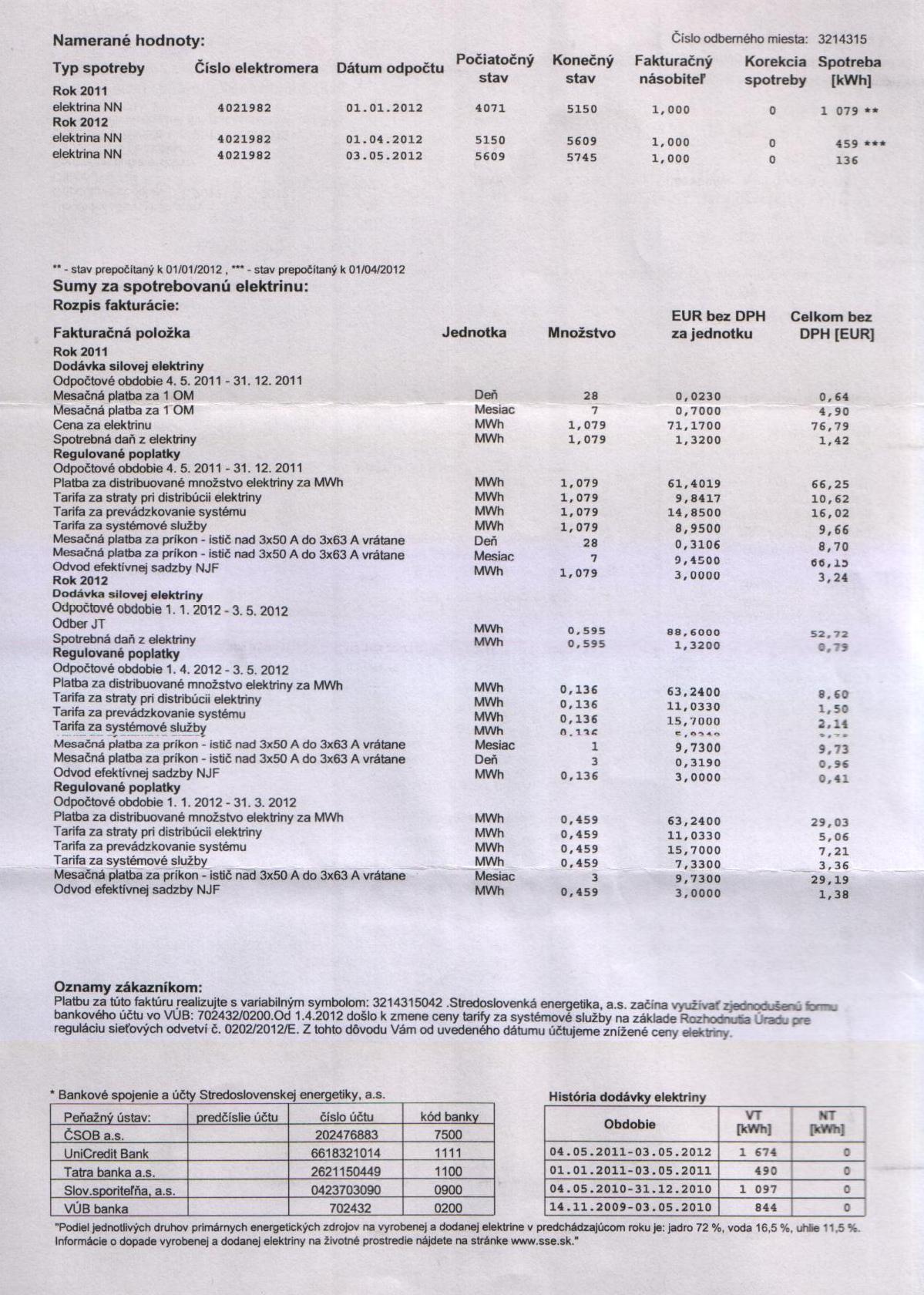 Fa č.56b vyúčtovanie elekt.energie