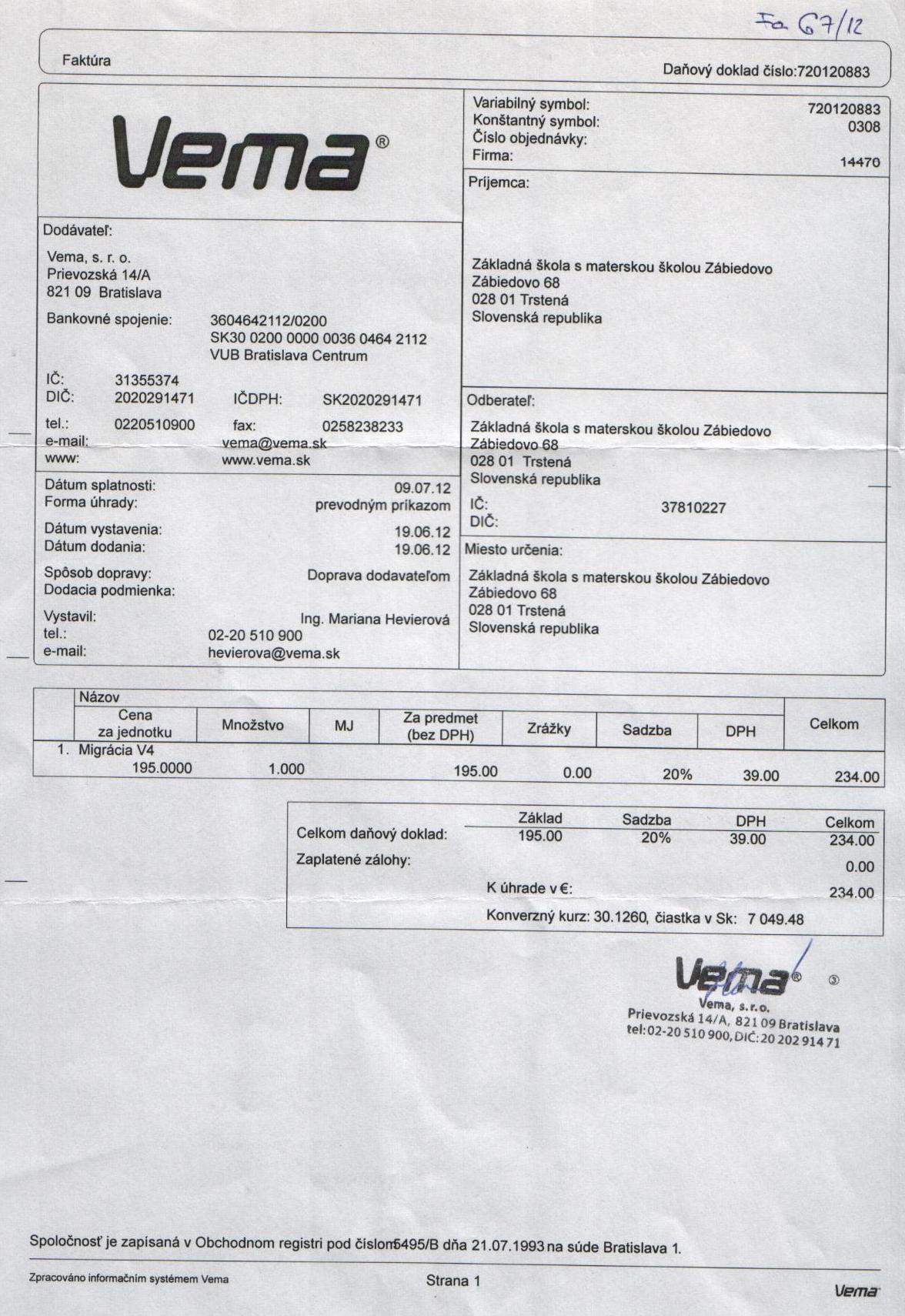 Fa č. 67-údržba programu