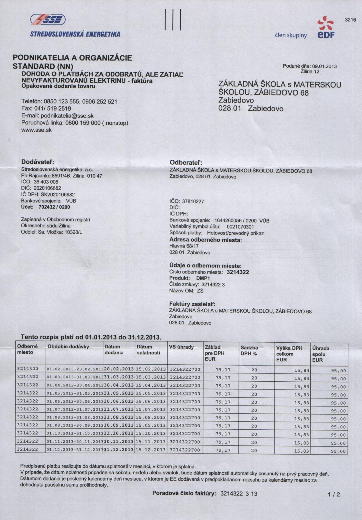 Rozpis 2013- A elekt.energia ZŠ