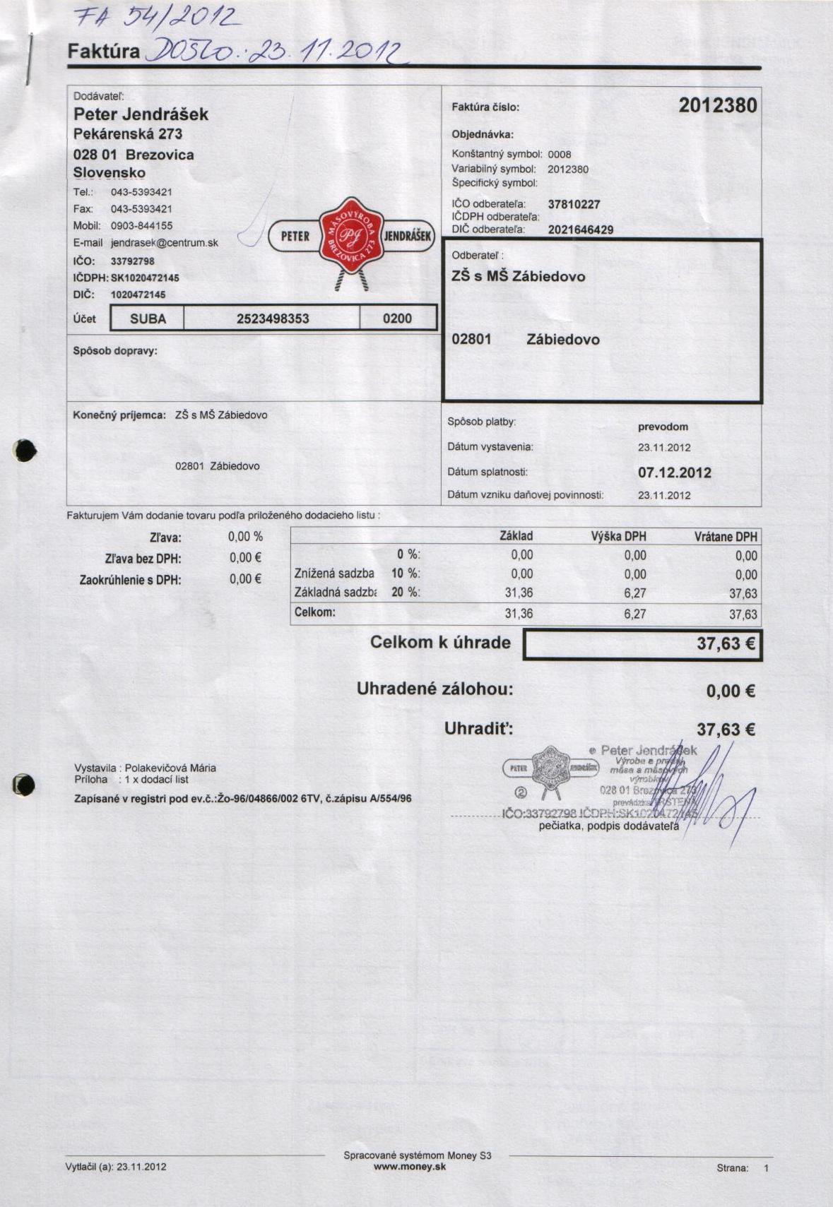 J-Fa č. 54 A- mäso