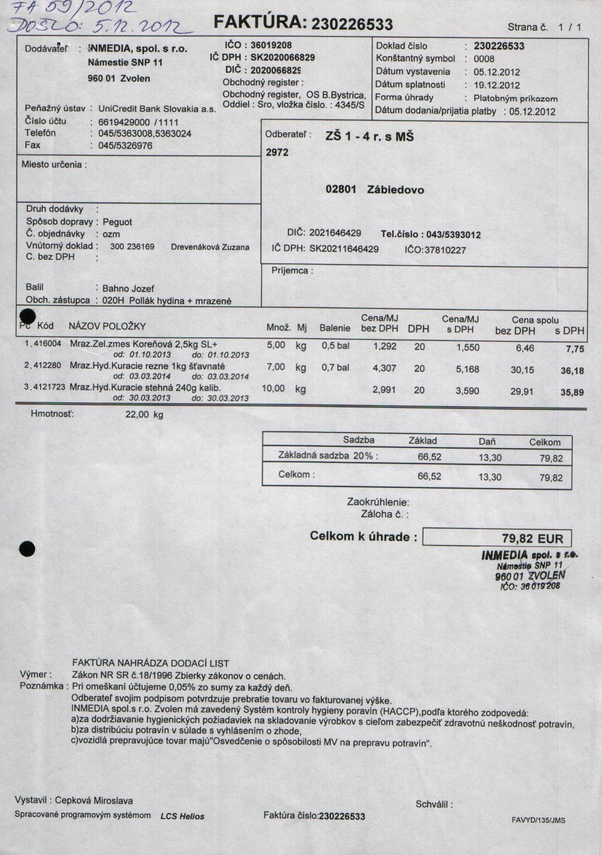 J-Fa č. 59 - potraviny