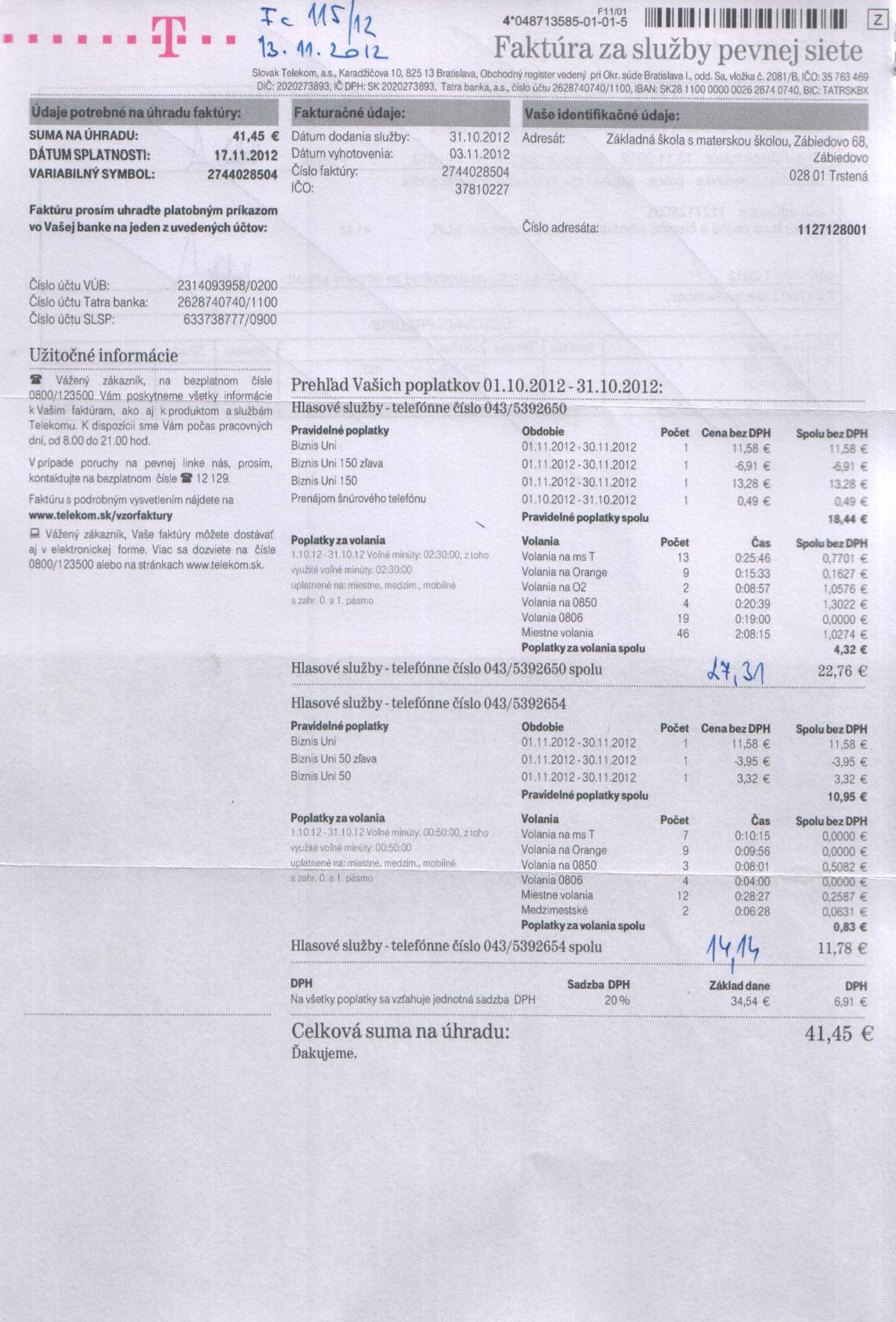 Fa č.115 - telefón október