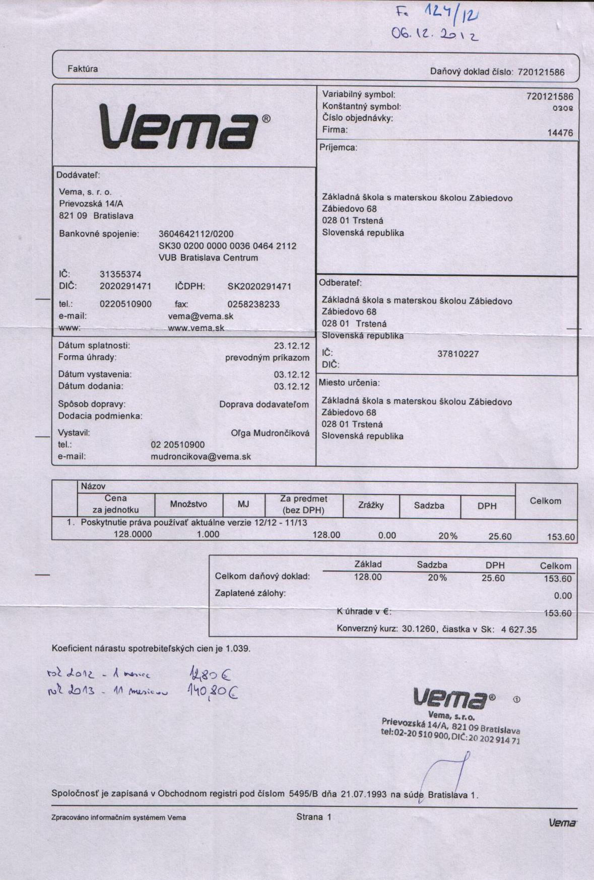 Fa č.124 - program Vema