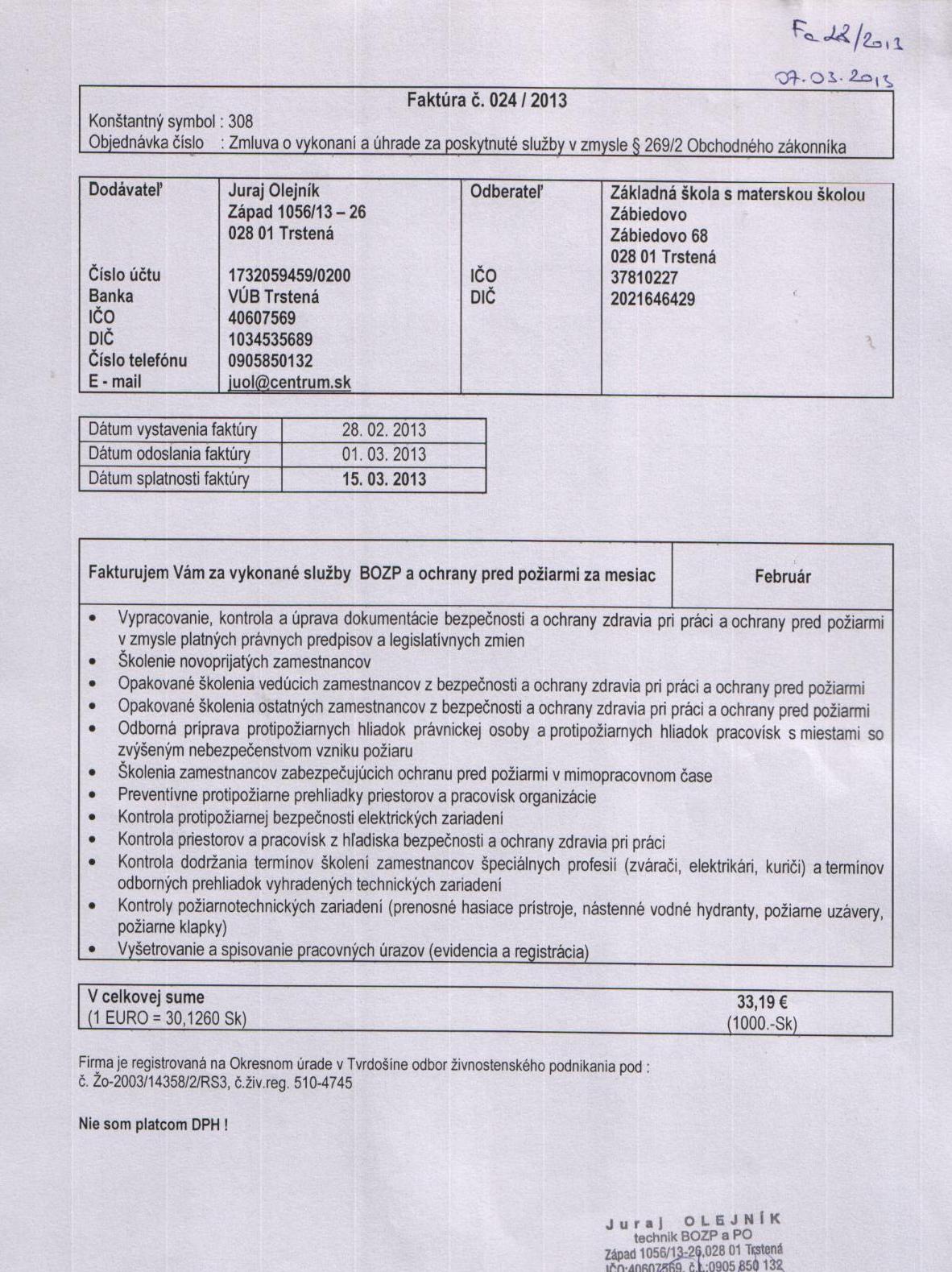 Fa č. 28 -BZOP a OPP