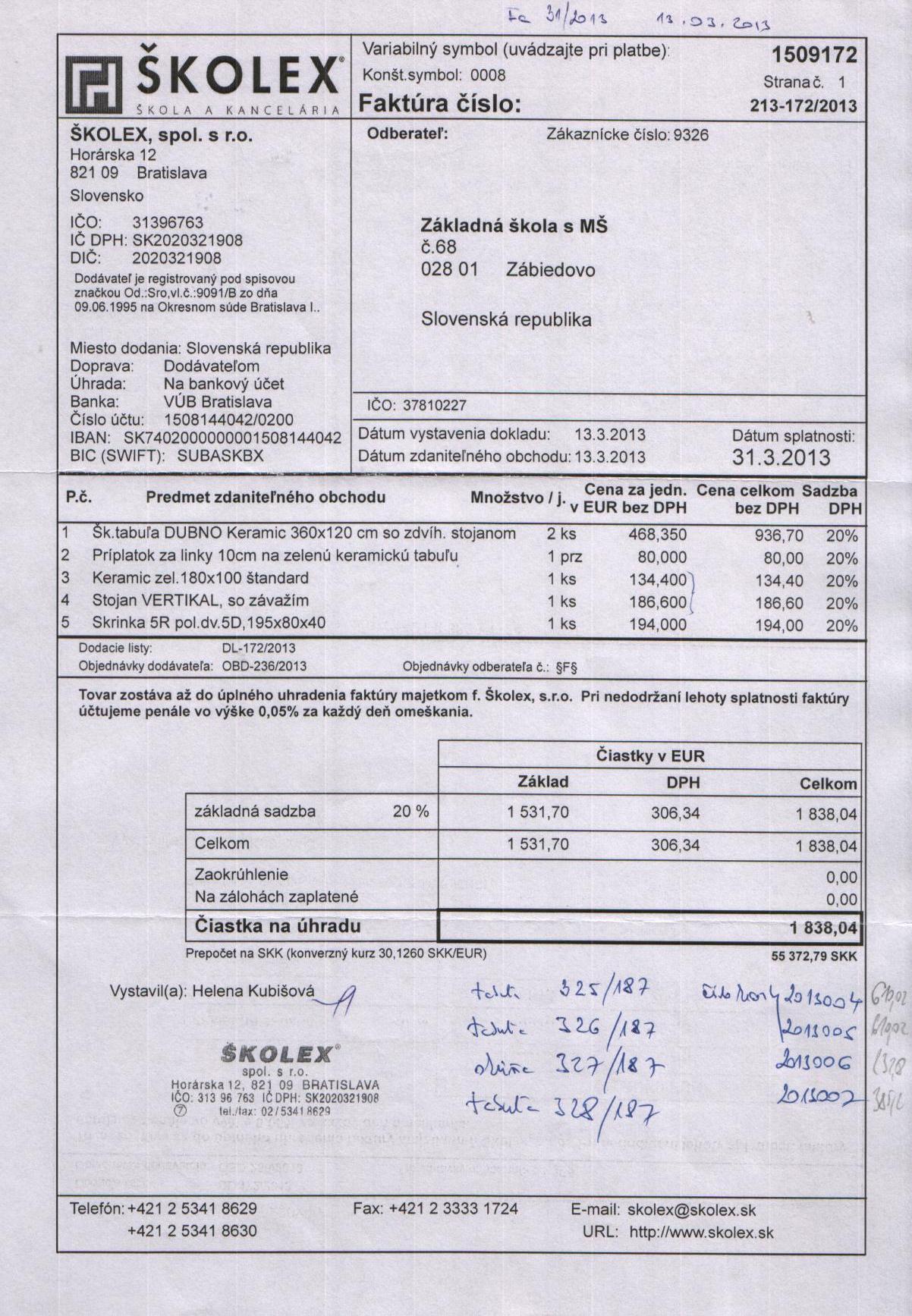Fa č. 31 - interiérové vybavenie