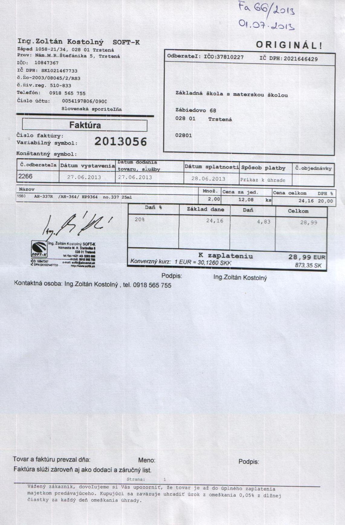 Fa č.66 Toner
