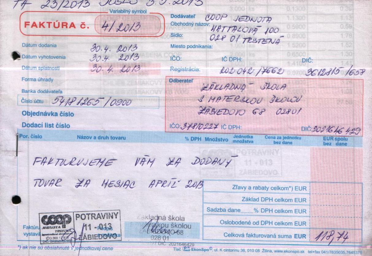J-Fa č.23 potraviny